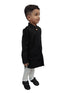 BookMyCostume Black Achkan with White Churidar Pyjama Fancy Dress Costume